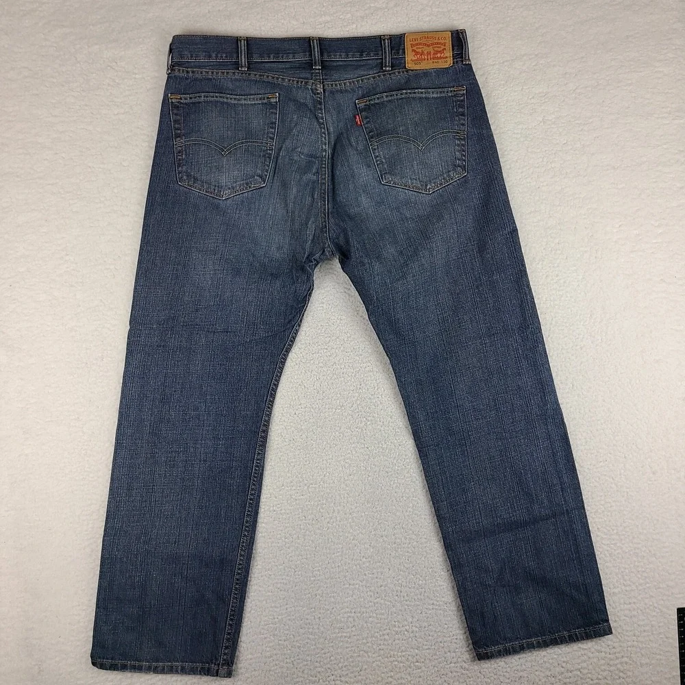 Levi's 505 Jeans Mens 40x30 Blue Regular Fit‎ Straight Leg Dark Wash Denim *